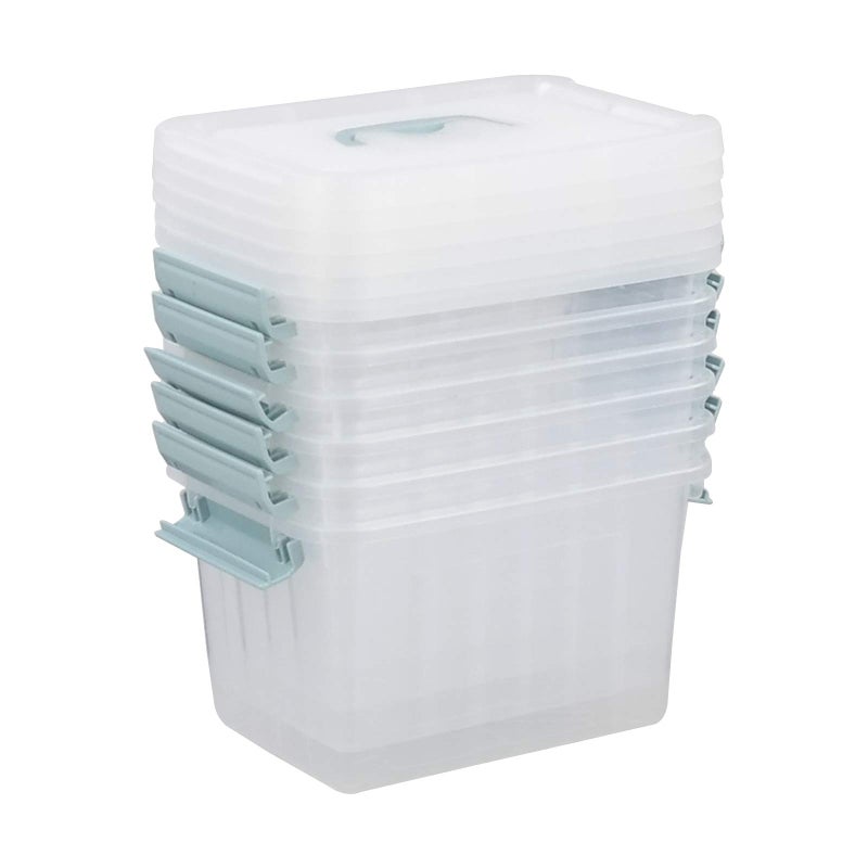 Gloreen 6 Packs 6 Quart Clear Lidded Storage Bins, Plastic Latching Container Box with Handle - Image 4